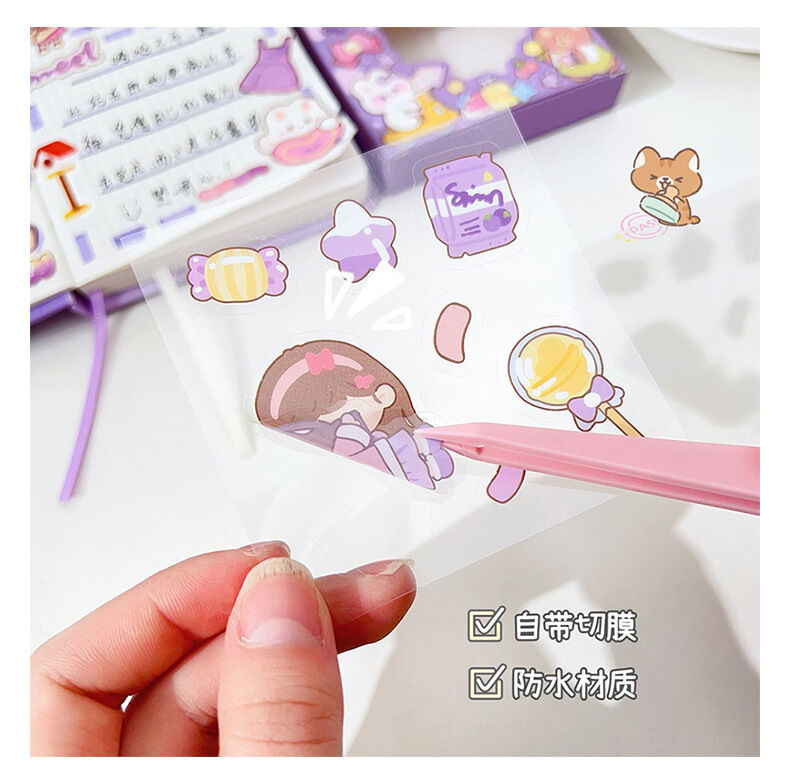 Hộp 100 tấm hình dán sticker 8x8cm