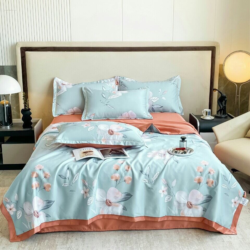 Sét 4 món ga gối+ chăn hè lụa lạnh tencel