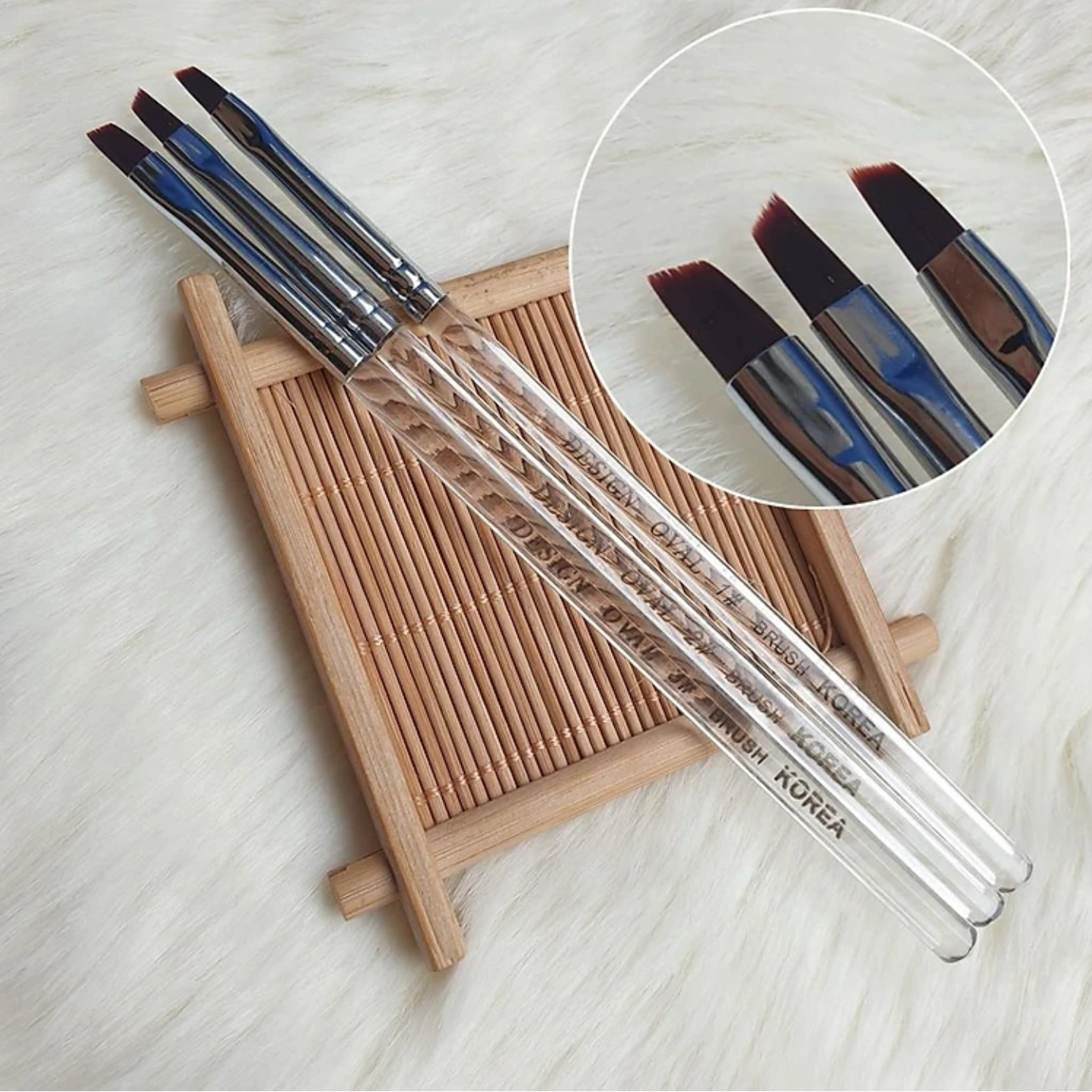 Cọ bản xéo cán trong Korea , cọ vẽ nail chuyên dụng