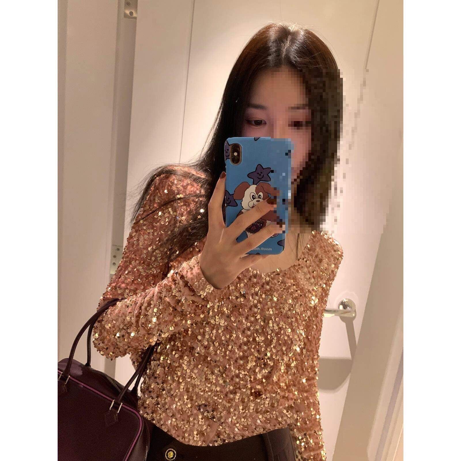 Áo kim sa nâu ánh
