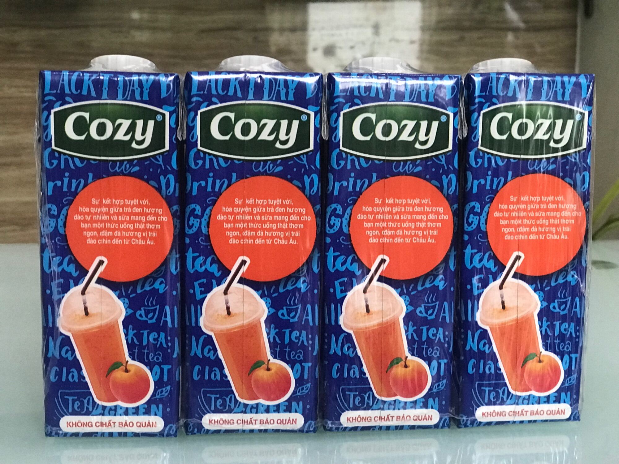 HCM1 thùng Trà Sữa Hương Đào Cozy 24 hộp 6 lốc 4 hộp hộp 225ml
