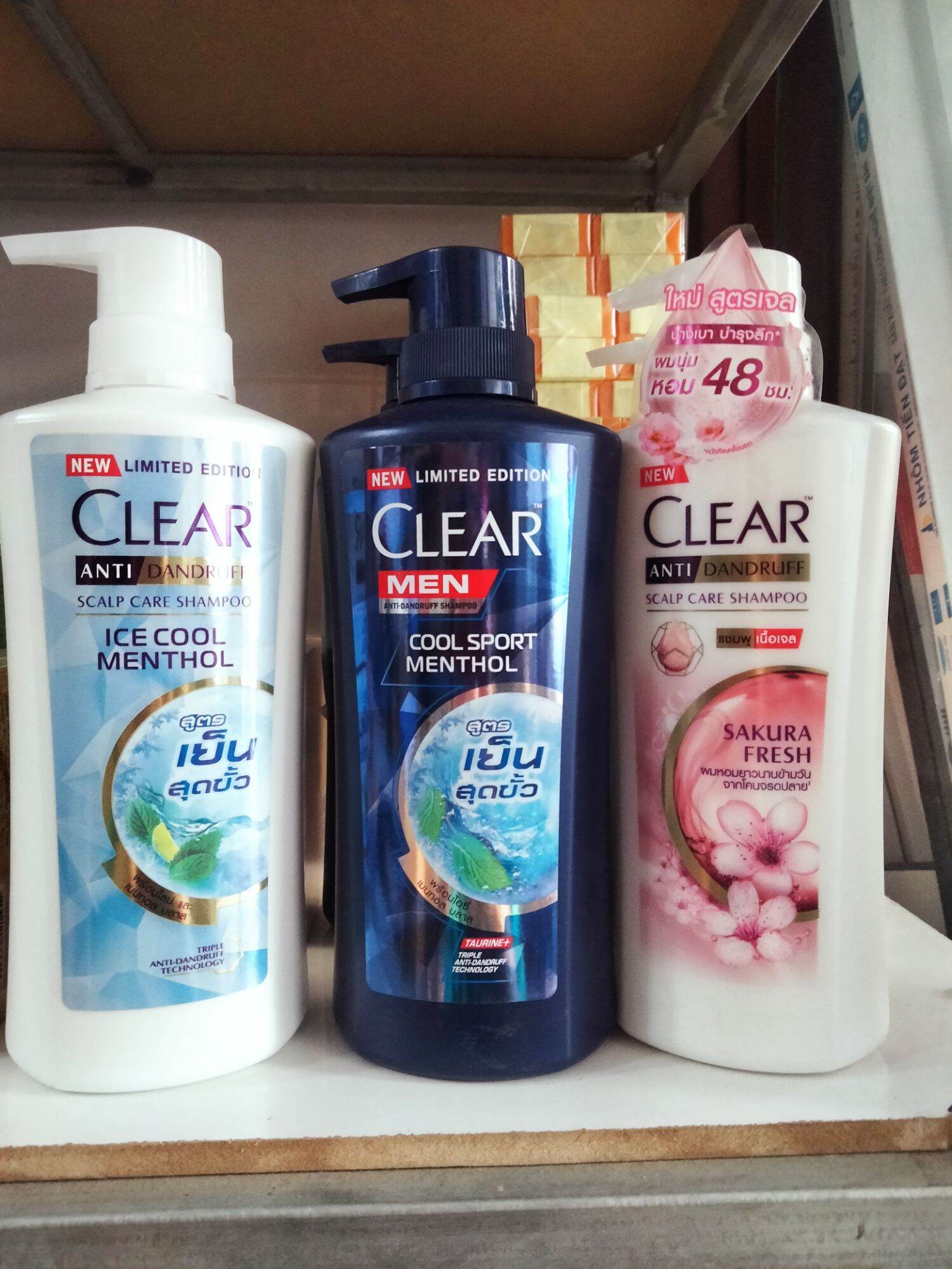 Dầu gội clear thái lan bạc hà, anh đào clear men - 450ml