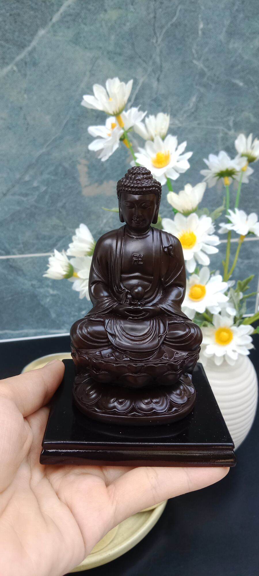 Tượng Phật A Di Đà Đế Gỗ Cao 11cm