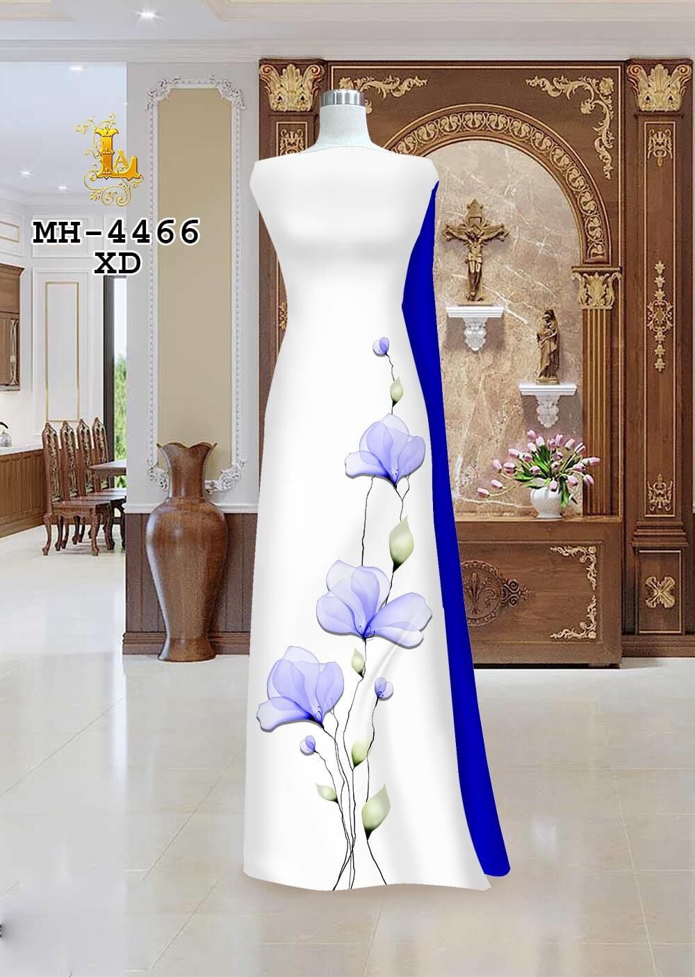 Vải áo dài lụa cao cấp in hoa