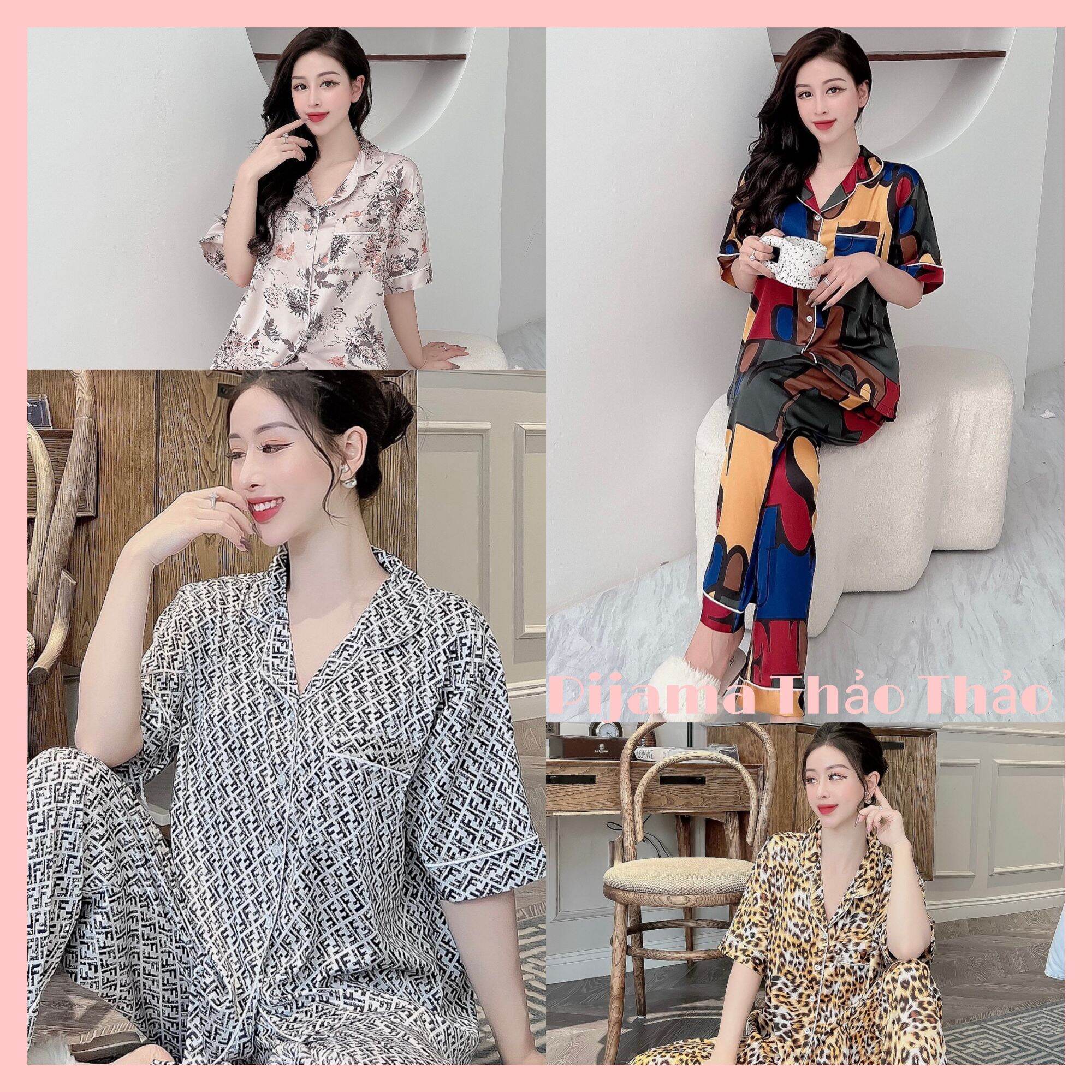 Đồ bộ pijama - đồ bộ mặc nhà pyjama nữ lụa latin cao cấp bigsize 3xl🌸giảm 10k đơn 200k