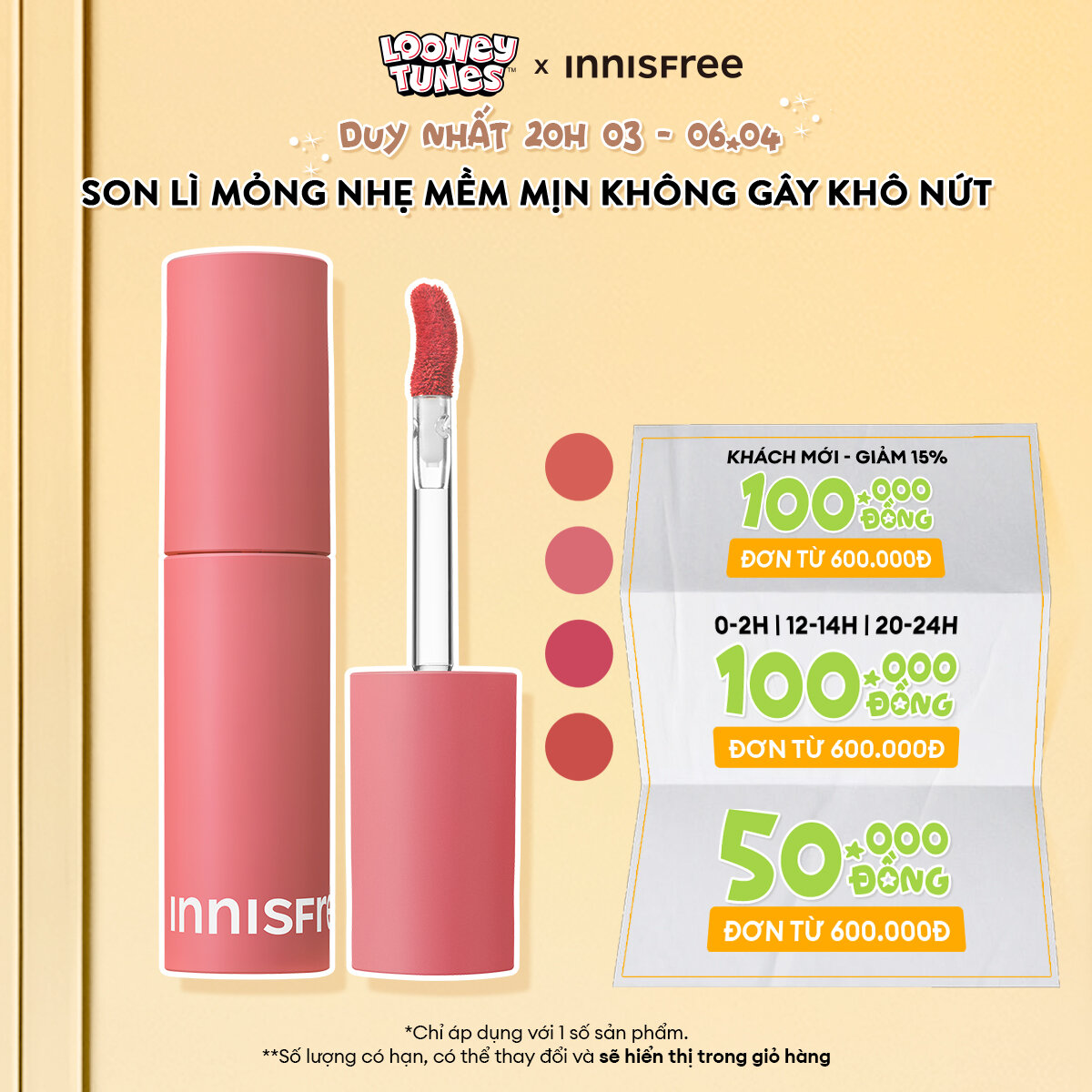 Son kem mỏng nhẹ môi INNISFREE Airy Matte Tint
