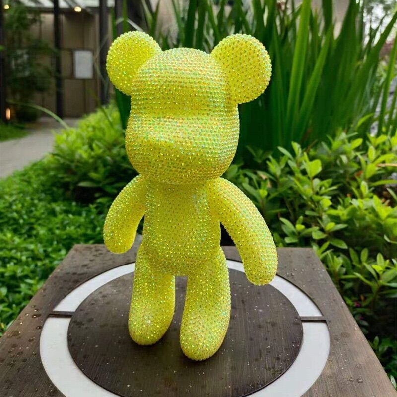 Gấu đính đá handmade Bearbrick size 23cm đá 3mm cao cấp - ShopGo