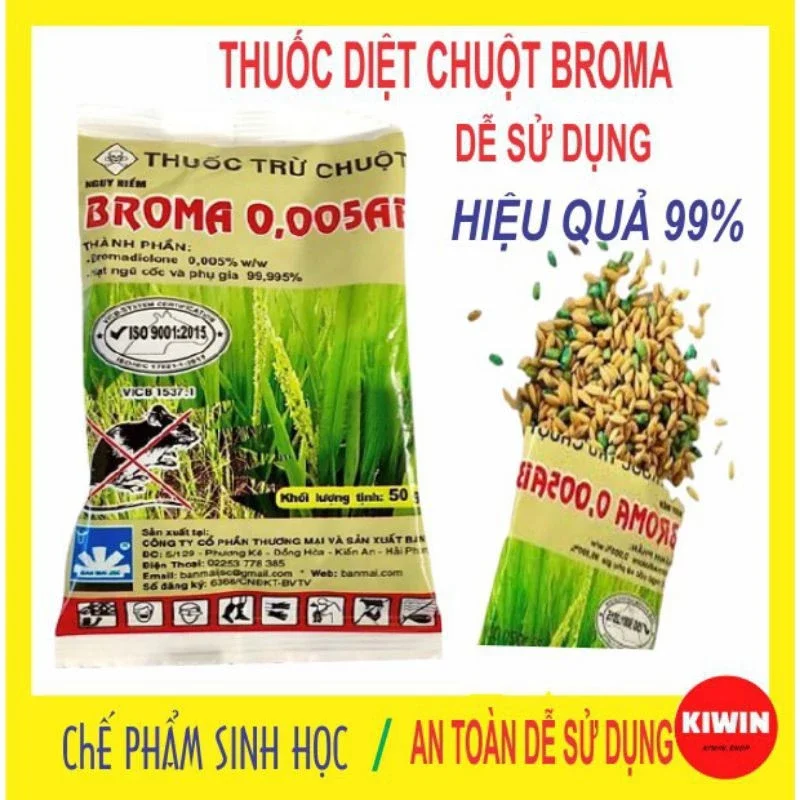  THUỐC Diệt Chuột Sinh Học Loại Mạnh BRO MA0.05AB..Sạch Chuột100% 