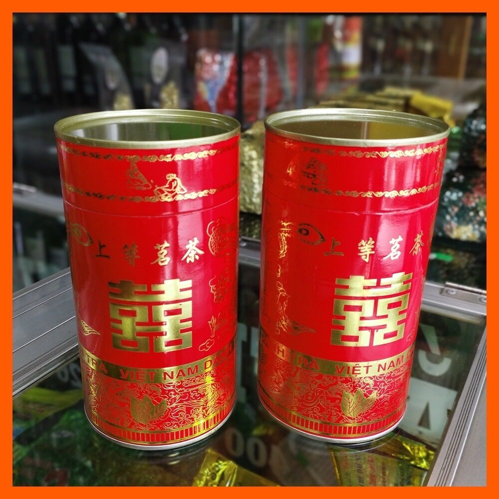Lon đựng trà truyền thống dùng trong mâm quả