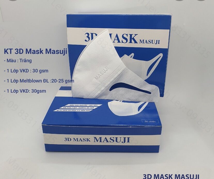 [HỘP 50C] Khẩu Trang 3D Mask Masuji Chính Hãng
