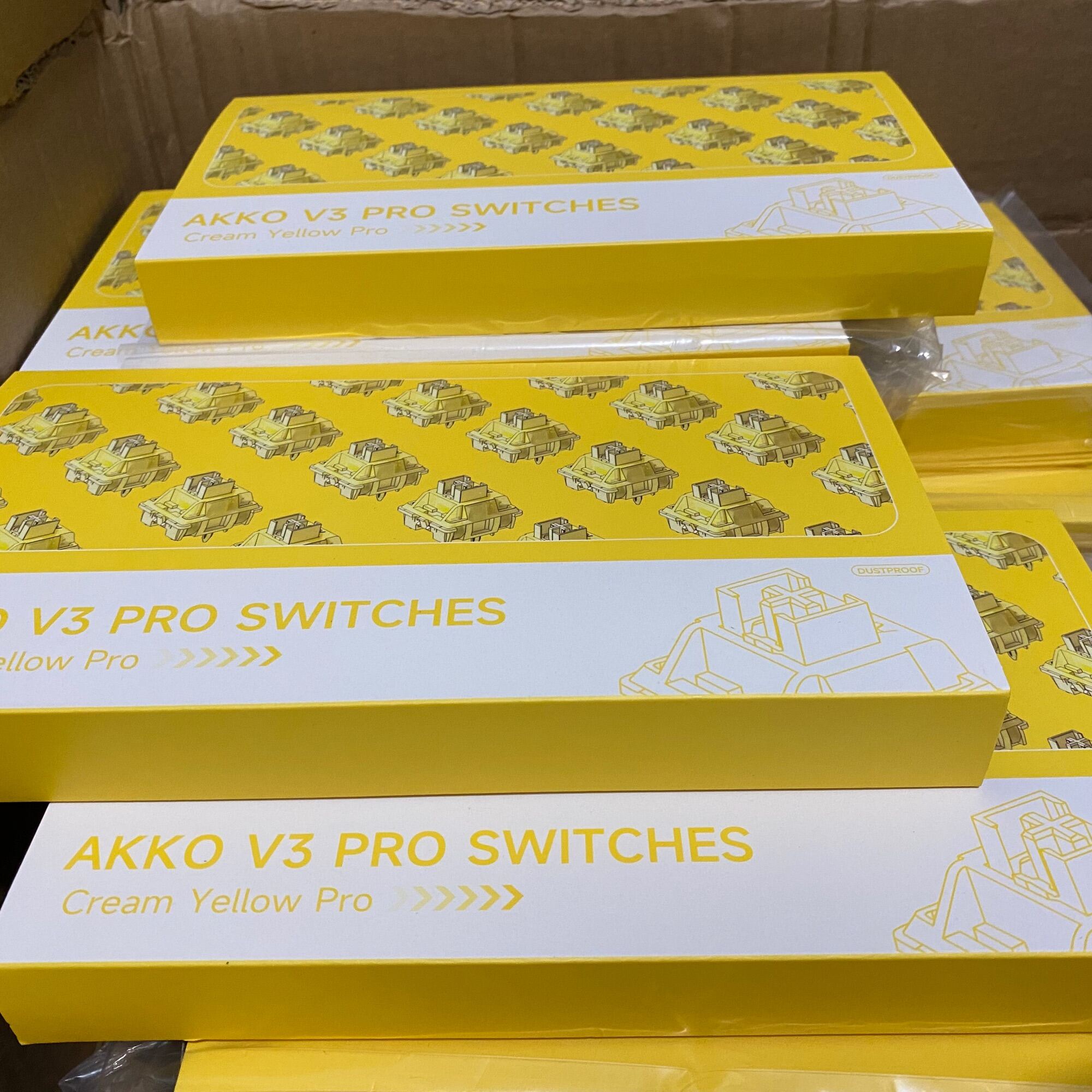 [Pack 45 switch] Akko Cream Yellow V3 Pro linear Cream Blue V3 Pro tactile switch bàn phím cơ Polabe Store