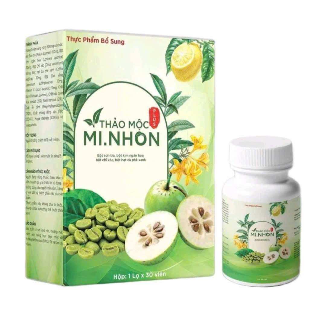 Tiến hạnh mẫu mới Trà thảo mộc minhon hộp 30 viên mẫu 2025