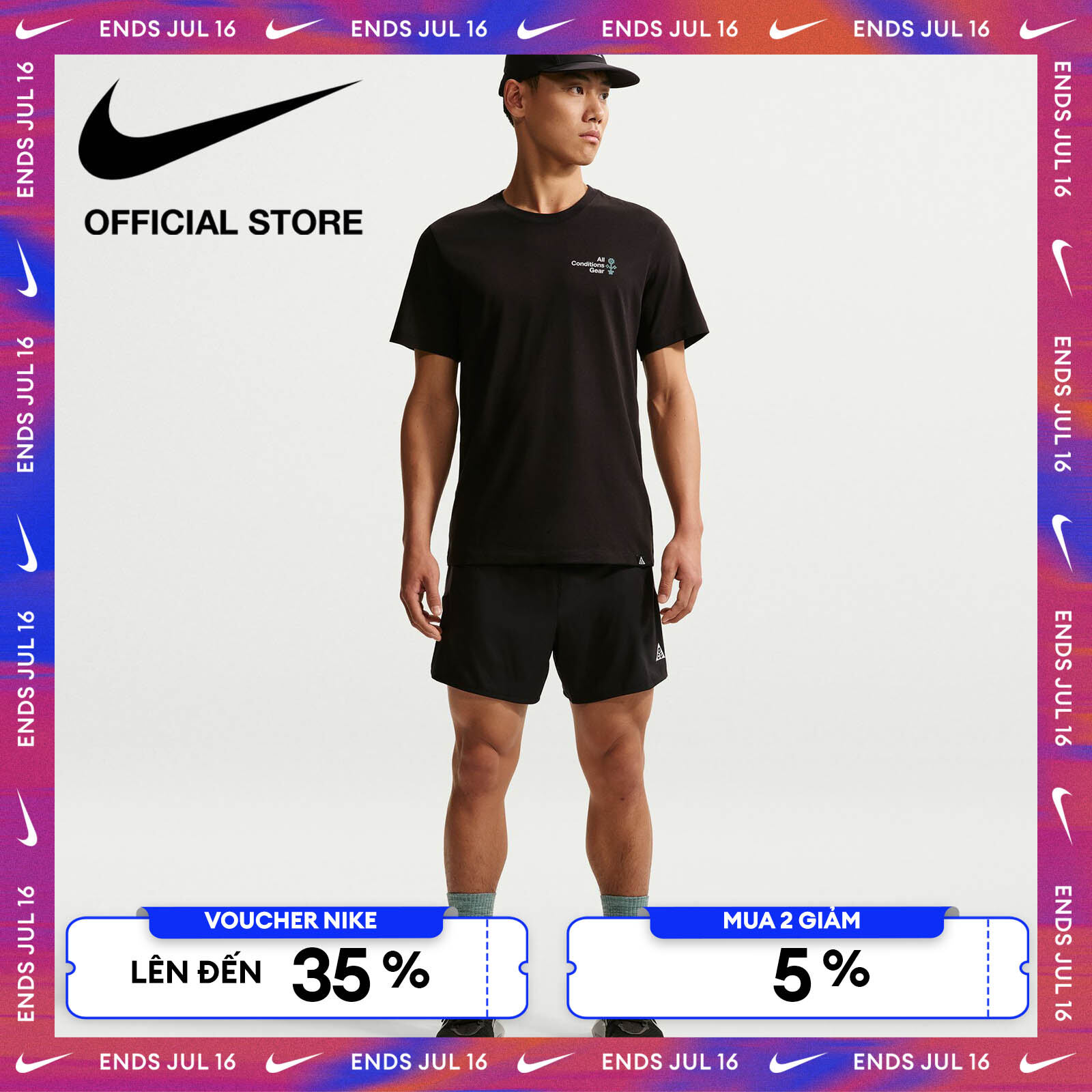 [15-16.07 | VOUCHER ĐẾN 35% + MUA 2 GIẢM 5%] Áo thun Nam Nike ACG Men's Dri-FIT T-Shirt - BLACK