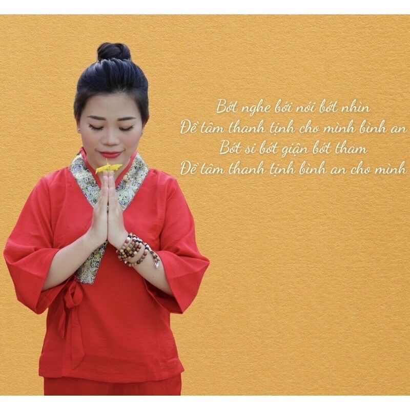 Đồ lam Đi chùa ✅Nhật Nơ Lụa Pháp