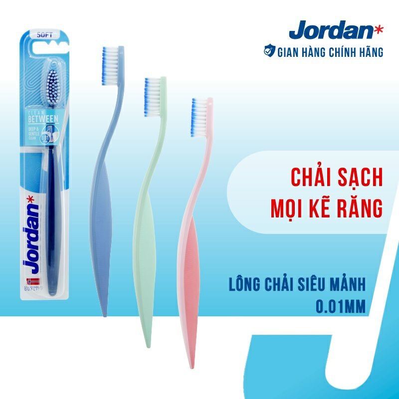 Bàn chải đánh răng Jordan Clean Between lông siêu mềm