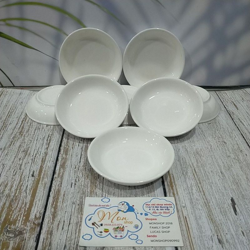 [SỨ TRẮNG] COMBO 10 Dĩa Tương Nhỏ Sứ Trắng 9.8cm*2cm
