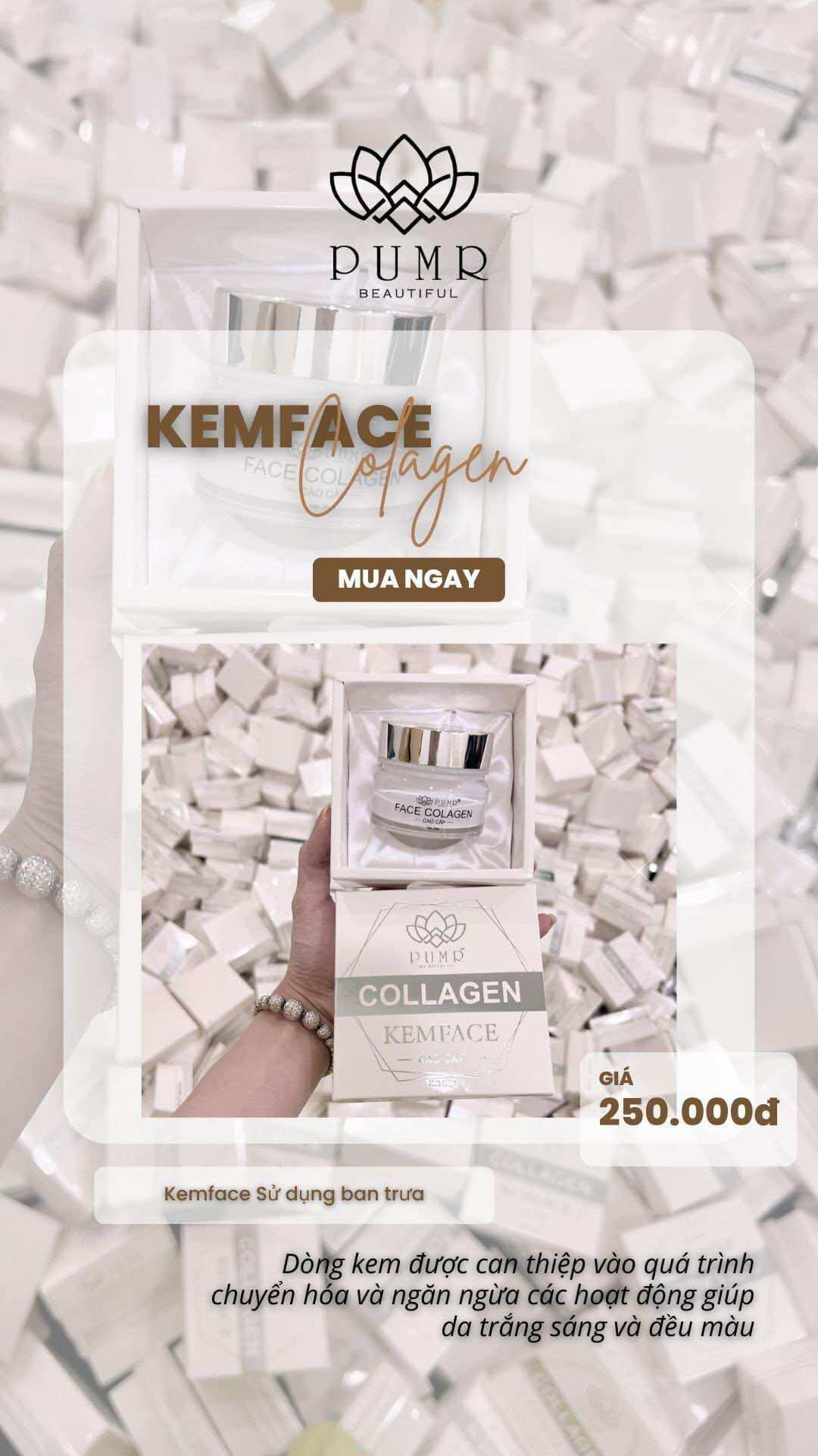 Kem face collagen pumr