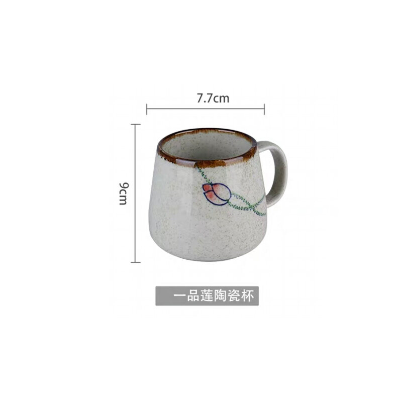 Cốc Gốm Sứ Cổ Điển Kiểu Nhật Cốc Ăn Sáng Yến Mạch Cốc Sữa Cốc Cà Phê Cốc Mug Vẽ Tay Sức Chứa Lớn Cốc Tình Nhân