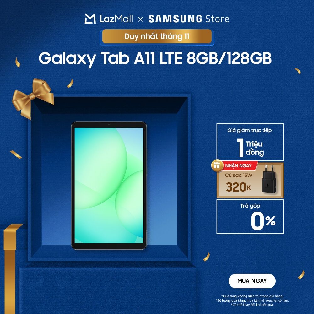 Máy tính bảng Samsung Galaxy Tab A11 (LTE, 8.7") 8GB/128GB