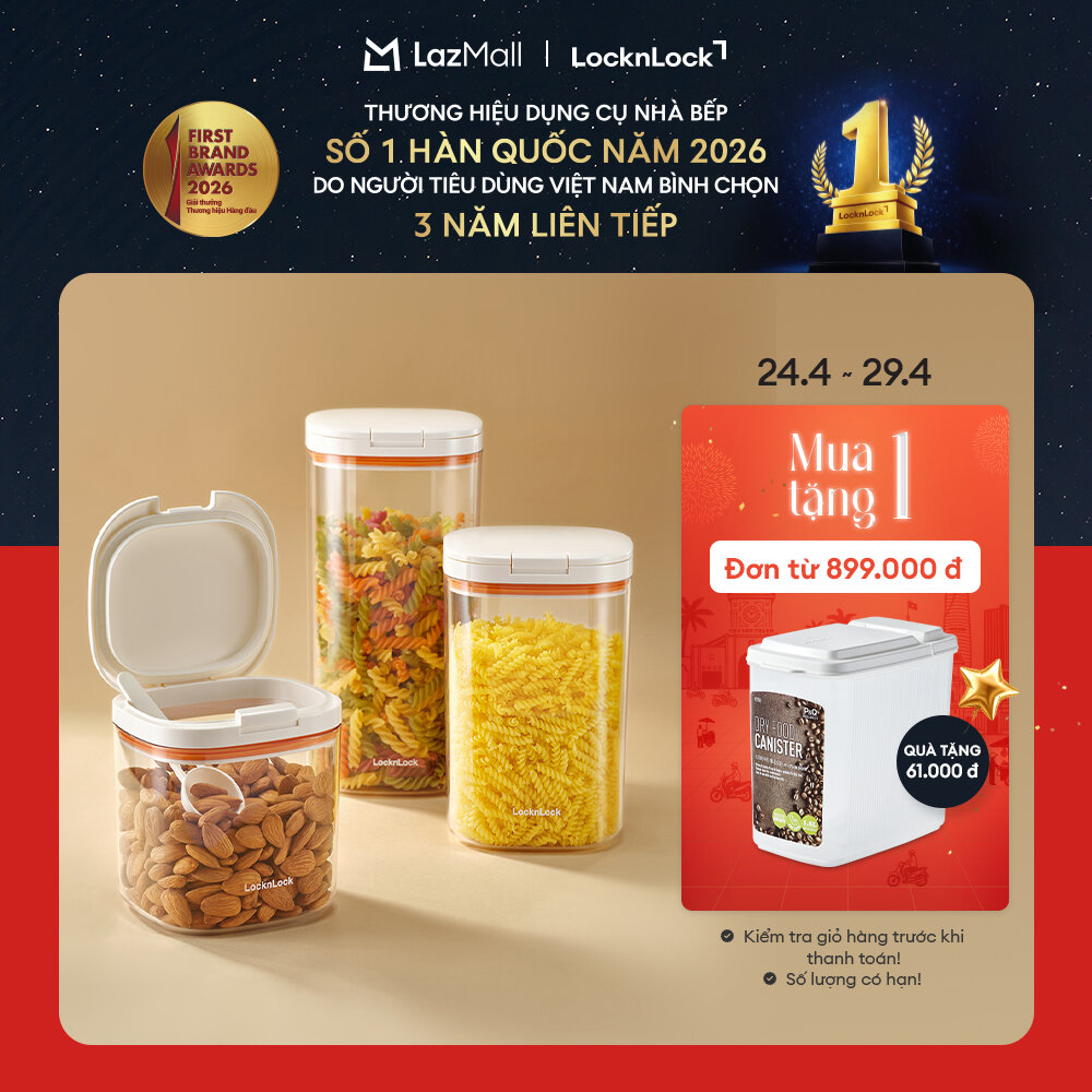 Hũ đựng thực phẩm kèm muỗng LocknLock Food One Touch Canister HTE