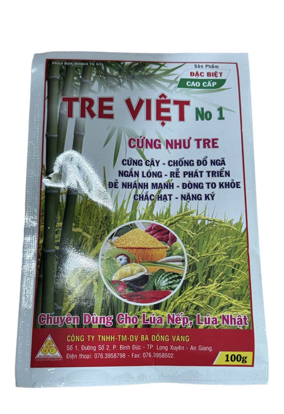 (1thẻ/2bình)TRE VIỆT No 1 CỨNG NHƯ TRE CỨNG CÂY - CHỐNG ĐỔ NGÃ NGẮN LÓNG - RỄ PHÁT TRIỂN ĐẺ NHÁNH MẠNH - ĐÒNG TO KHỎE CHẮC HẠT - NẶNG KÝ Chuyên Dùng Cho Lúa Nếp, Lúa Nhật