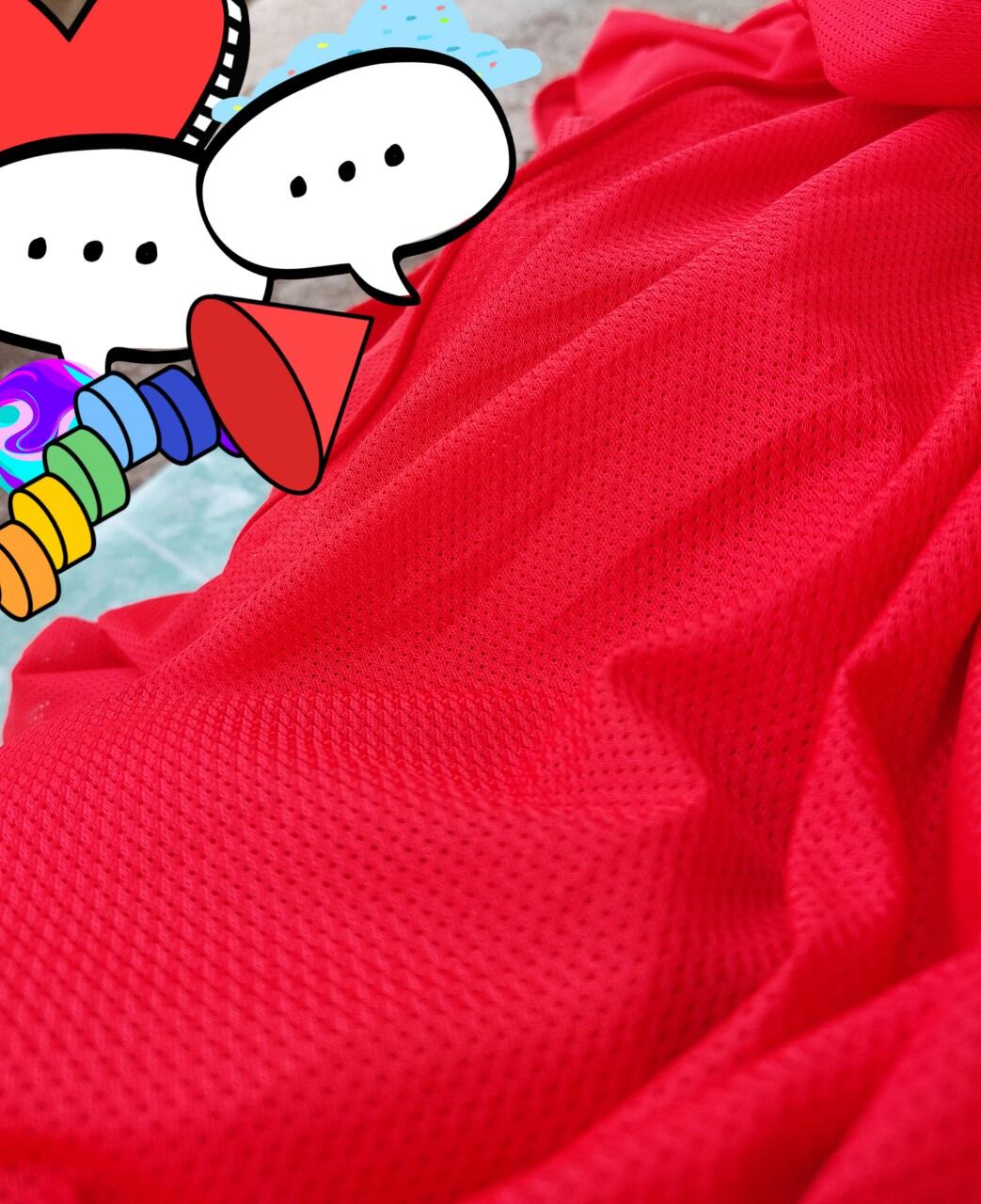 1m vải lưới lỗ thoáng khí xanh và đỏ, đen