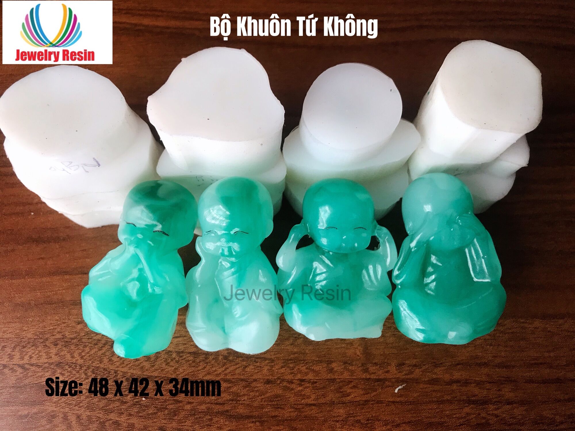 Bộ 4 Khuôn Tứ Không, Khuôn Silicone , khuôn Epoxy Resin, Khuôn Tứ Không