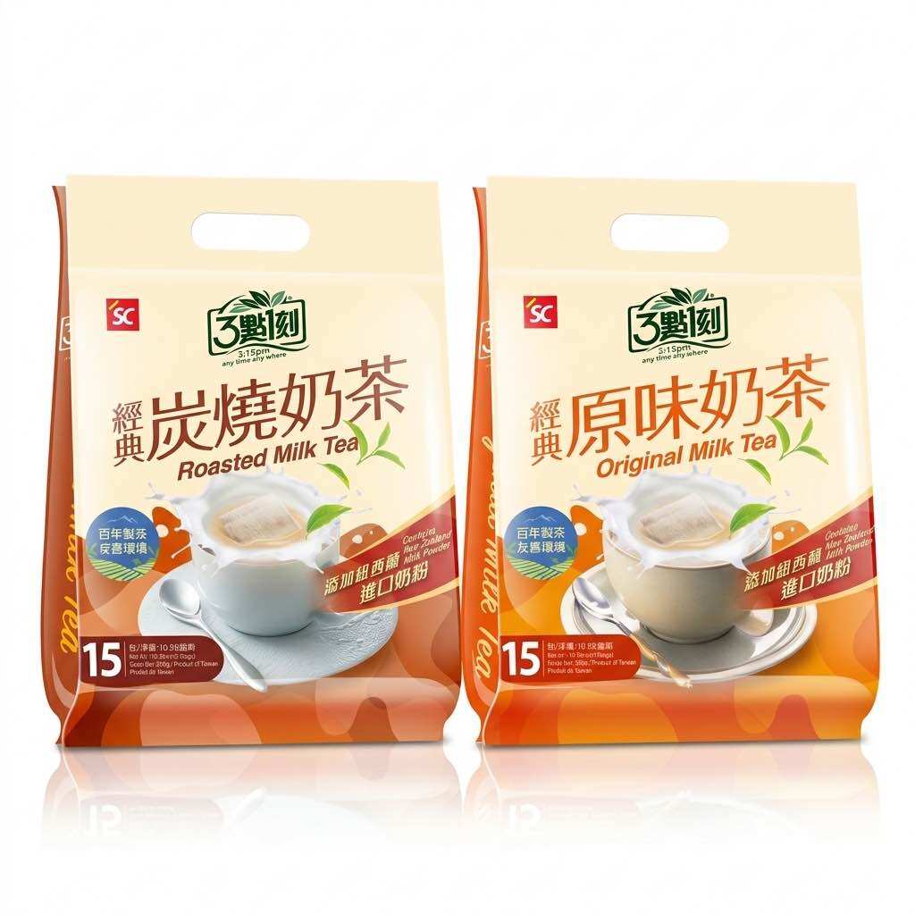 Taiwanese 3:15Pm Milk Tea Bags 15 Packs/Bag Low Sugar