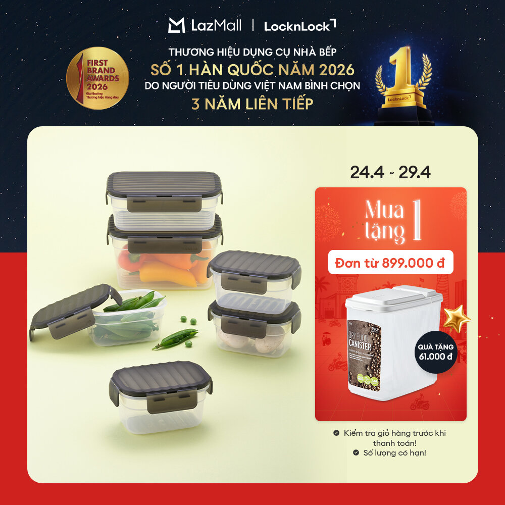 LWC201DGRY - Hộp bảo quản nhựa LocknLock Wave container 380ml - Màu xám đậm