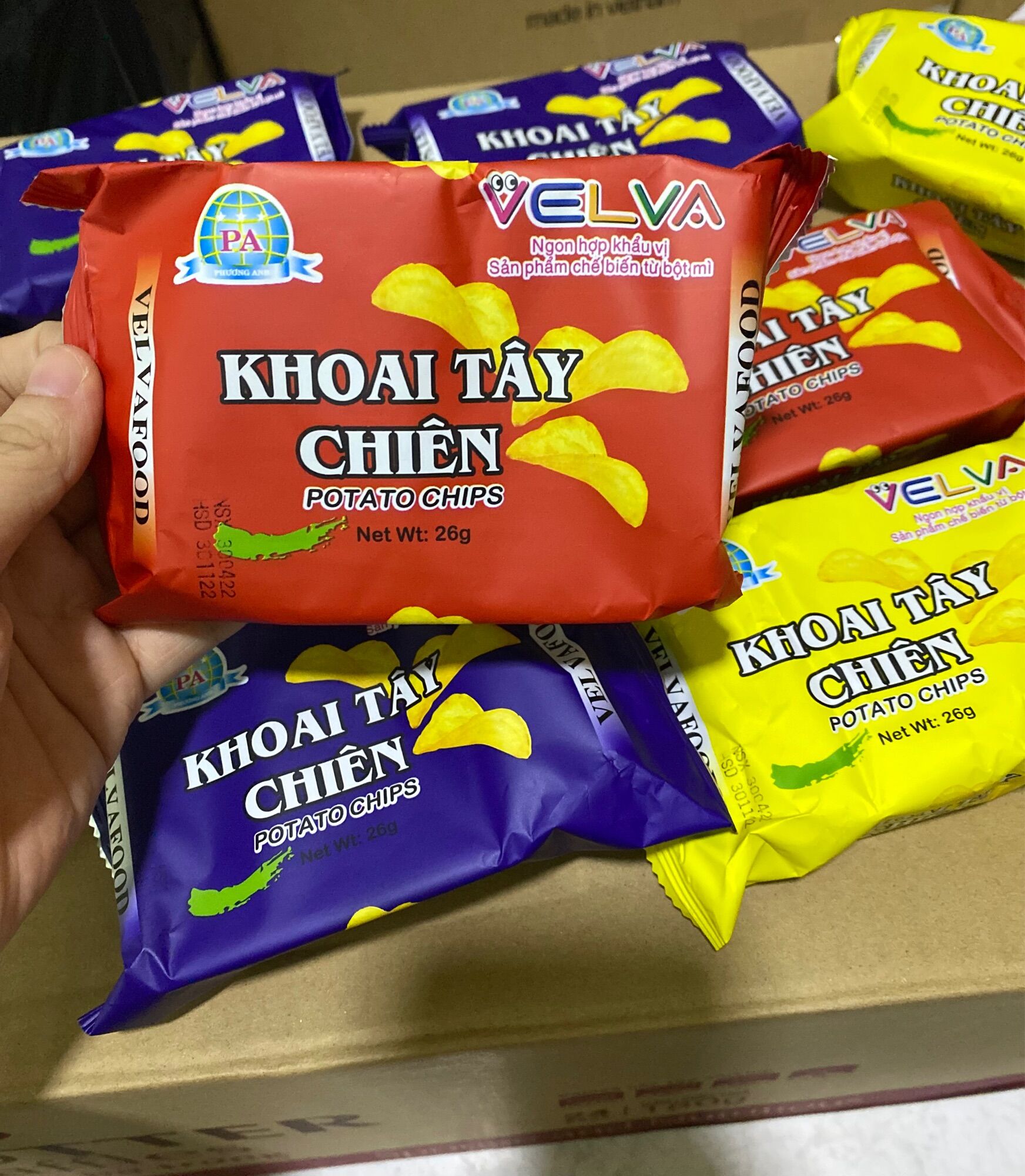 COMBO 30 GÓI BÁNH SNACK MINI KHOAI TÂY CHIÊN VELVA FOOD