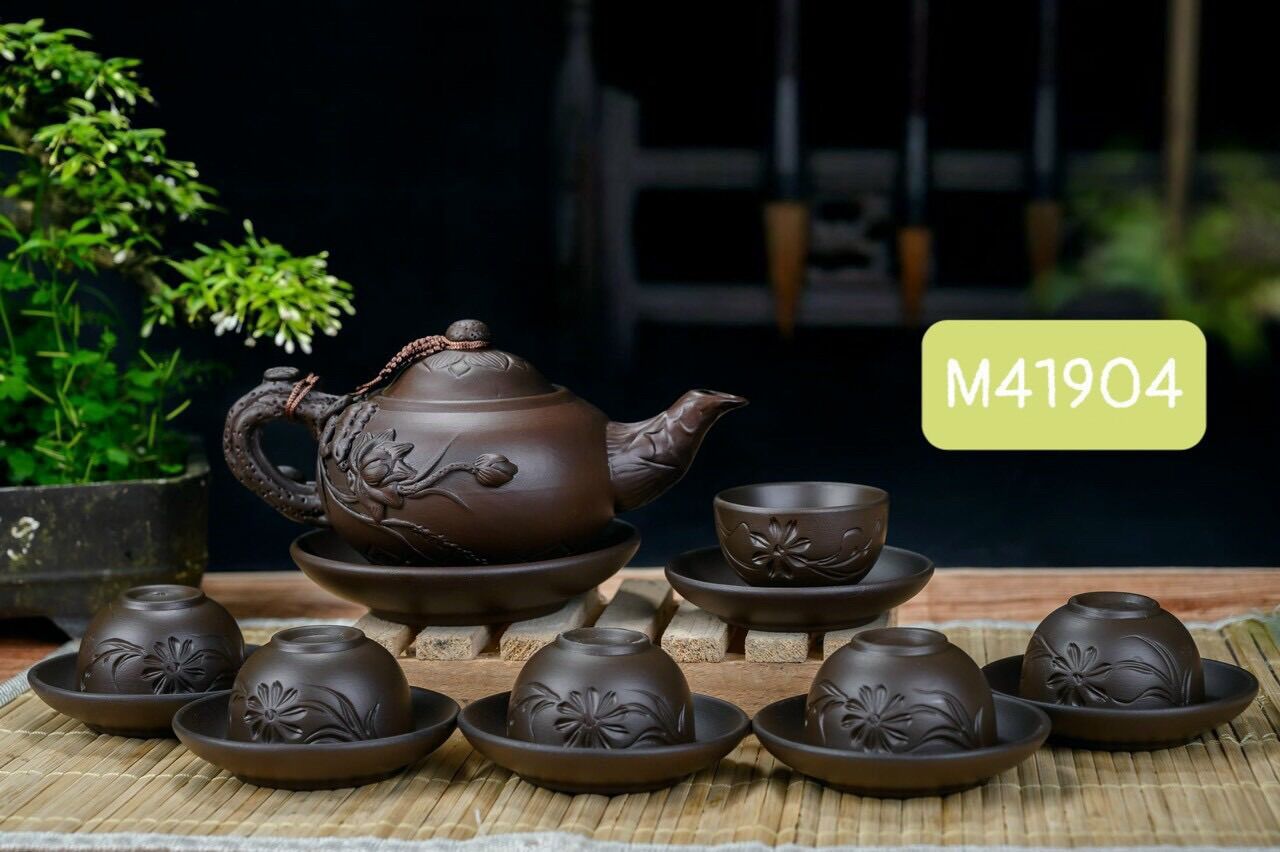 Bộ ấm trà Tử sa. Gốm sứ Bát Tràng
