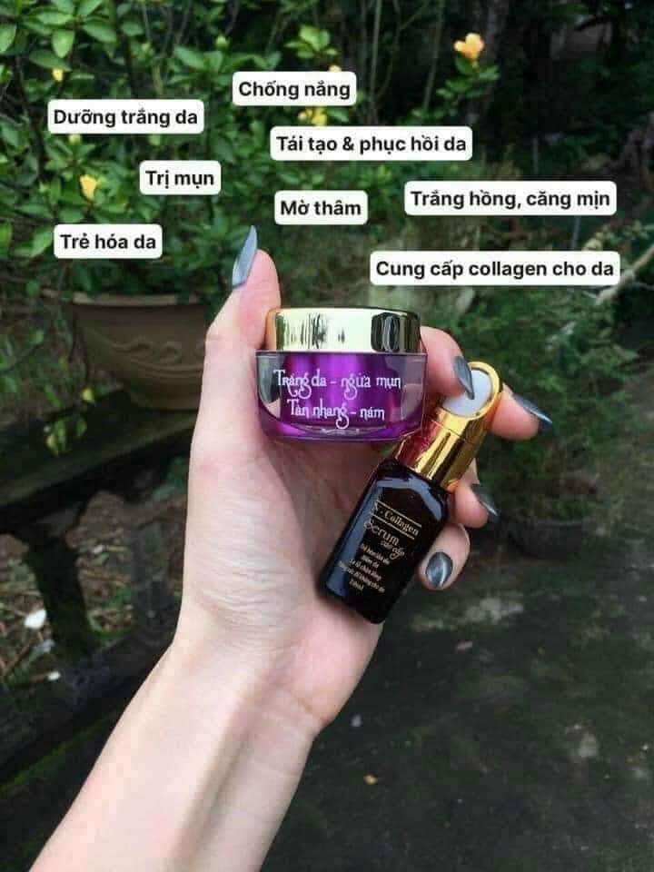 KEM DƯỠNG TRẮNG DA +SERUM NCOLLAGEN