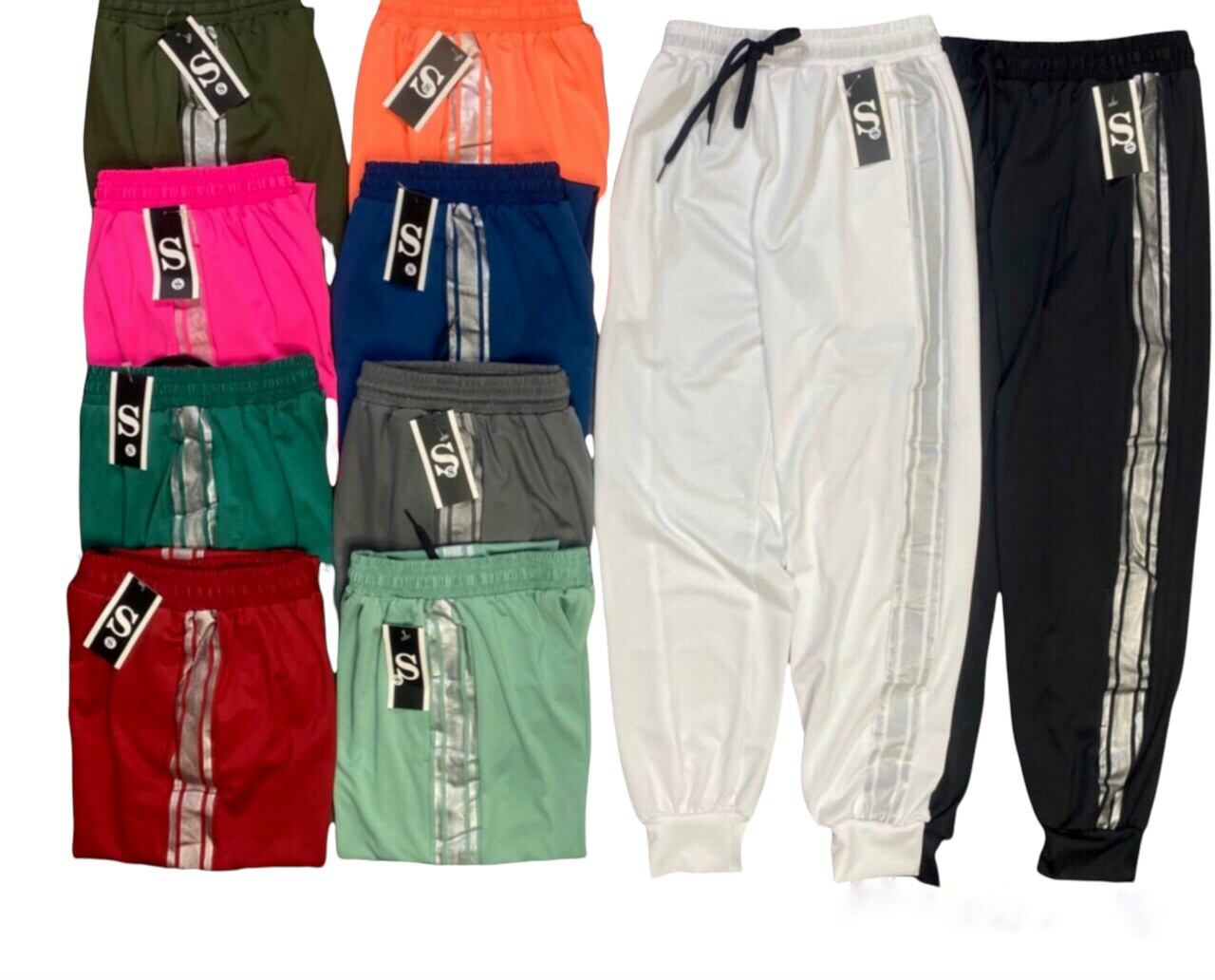 Quần jogger nữ sọc dạ quang cao cấp, chất thun poly L1