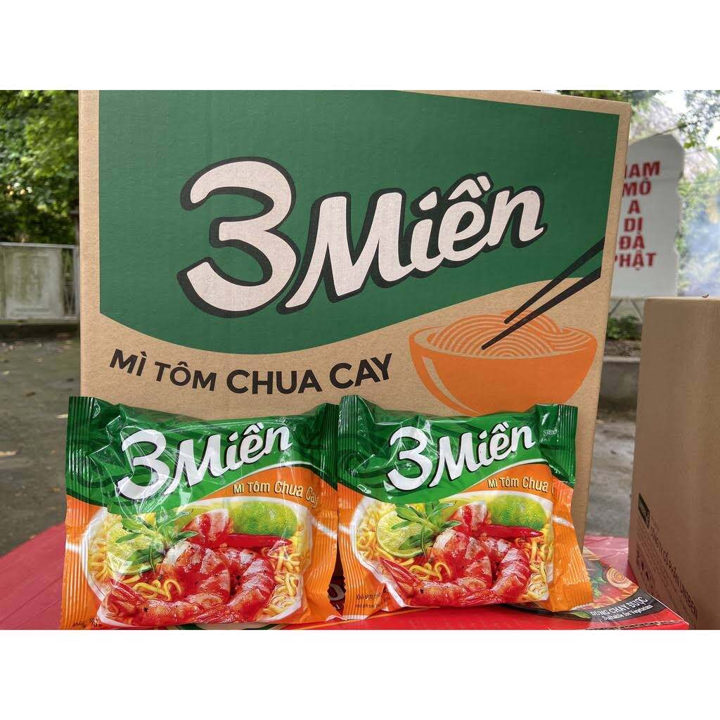 ( Free Ship ) Thùng Mì 3 Miền Tôm Chua Cay Gói 65g