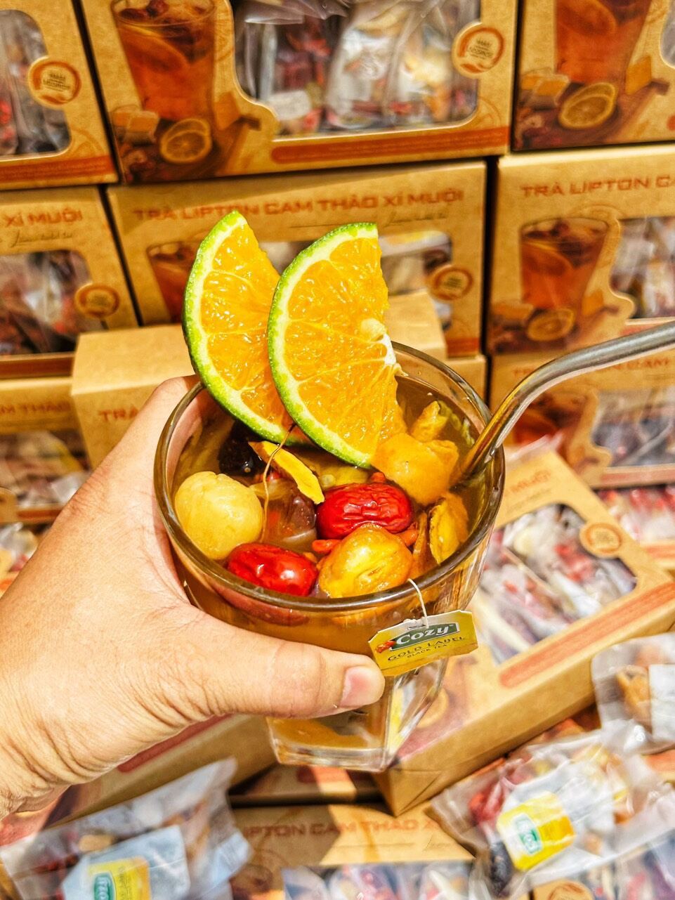 TRÀ LIPTON CAM THẢO MỘC XÍ MUỘI, set 10 gói