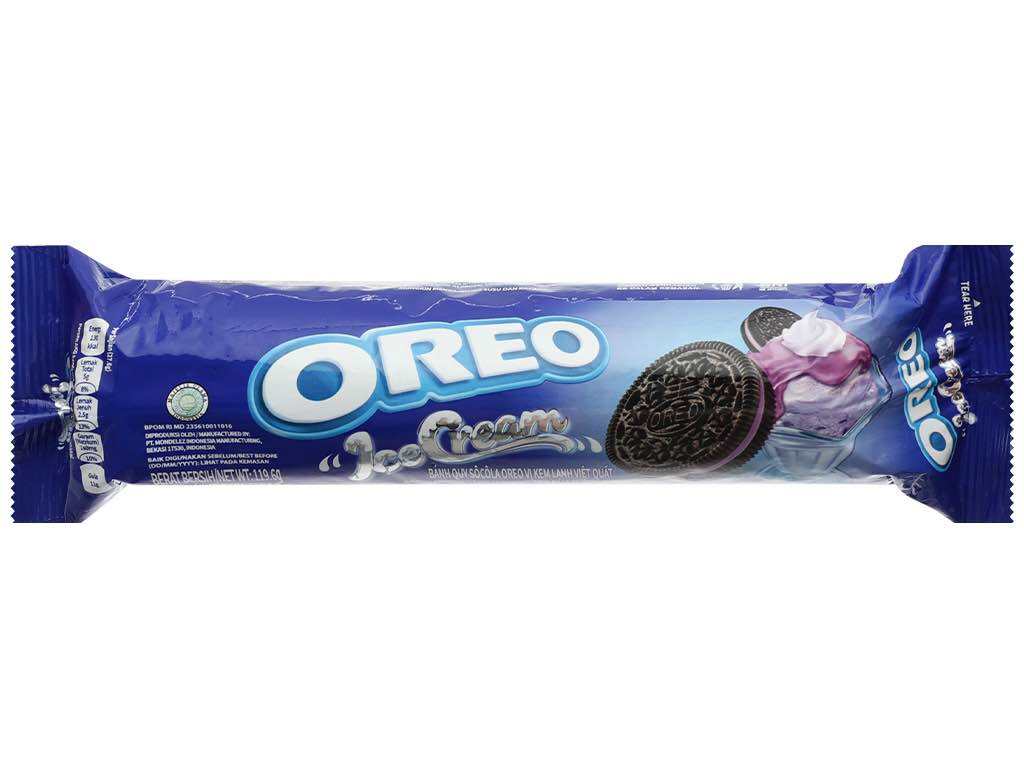 Bánh quy socola vị kem lạnh việt quất Oreo gói 119.6g