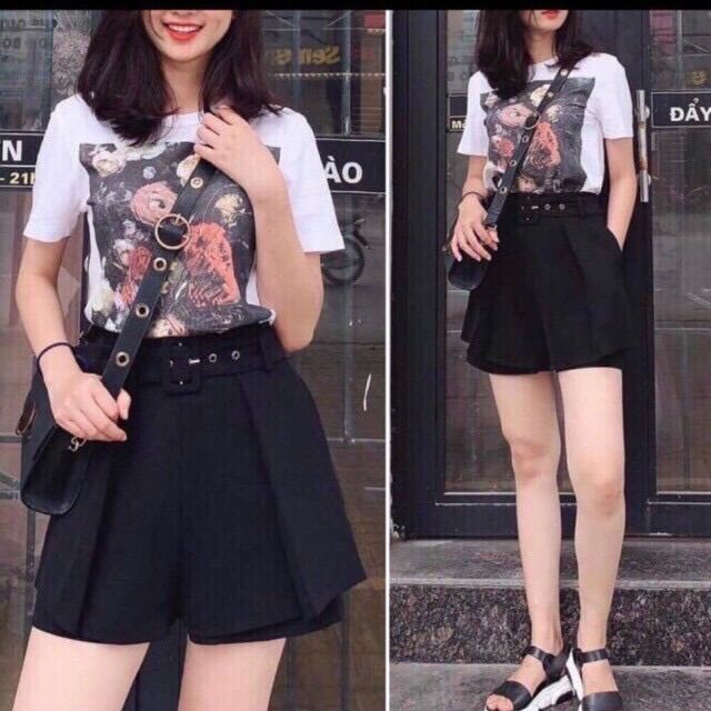 Quần short váy kèm đai, quần đùi nữ đẹp.