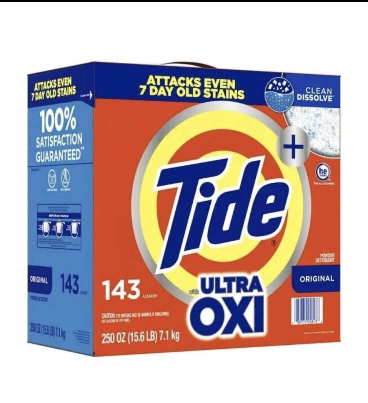 Bột giặt Tide Ultra Oxi Original Powder Laundry Detergent của Mỹ hộp 7.1kg