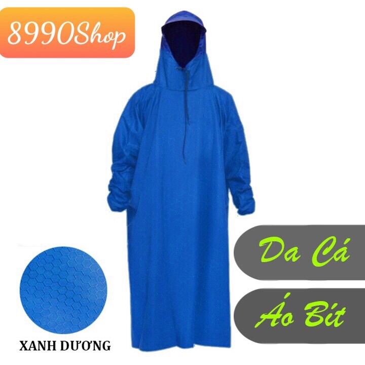 Áo Mưa Vải Dù Da Cá Áo Bít Kín Siêu Bền