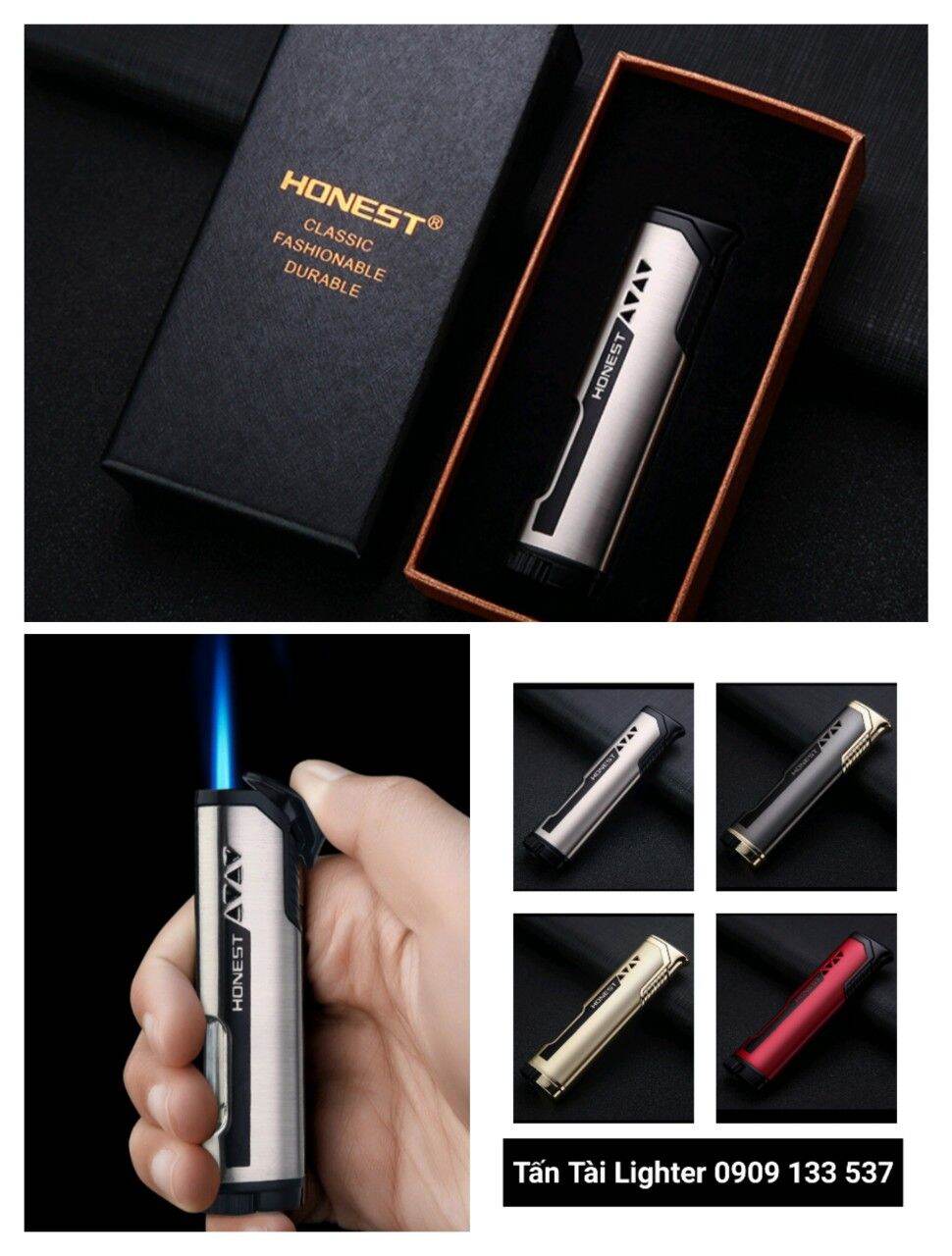 Bật Lửa Khò (hộp quẹt khè) HONEST 1 tia, mẫu mới