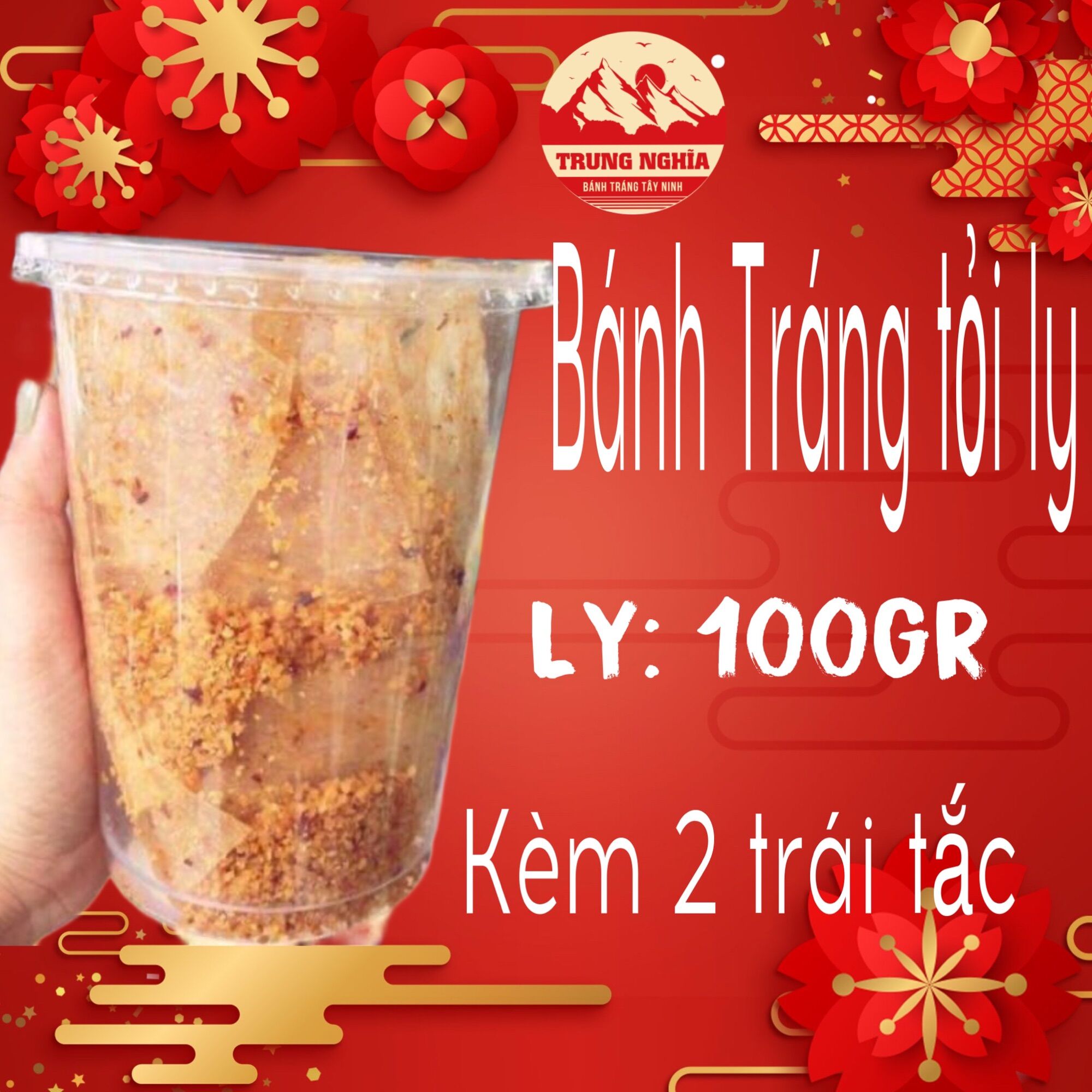 Bánh tráng ly tỏi hành phi. trung nghĩa