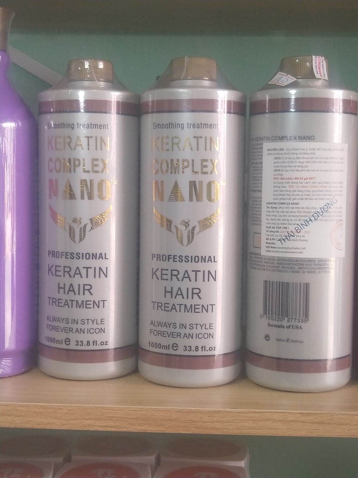HẤP PHỤC HỒI TÓC HƯ TỔN NẶNG KERATIN NANO COMPLEX 1000ml(nâu)