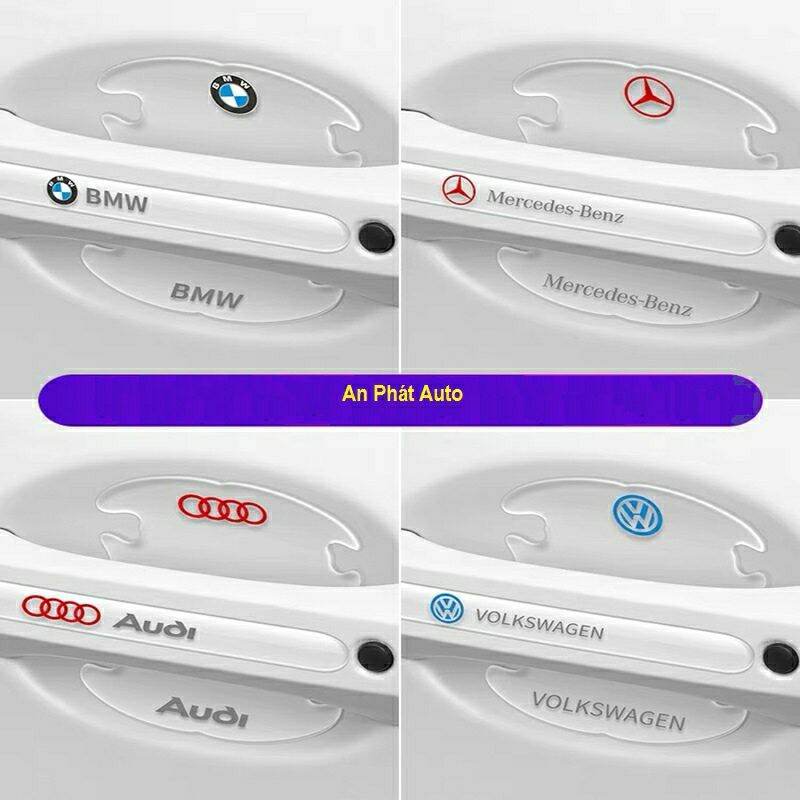 [BMW] Bộ 08 miếng dán hõm cửa và tay nắm silicon trong suốt chống xước tay hõm cửa , miếng dán lõm ốp hõm cửa tay nắm xe hơi có logo các hãng xe BMW