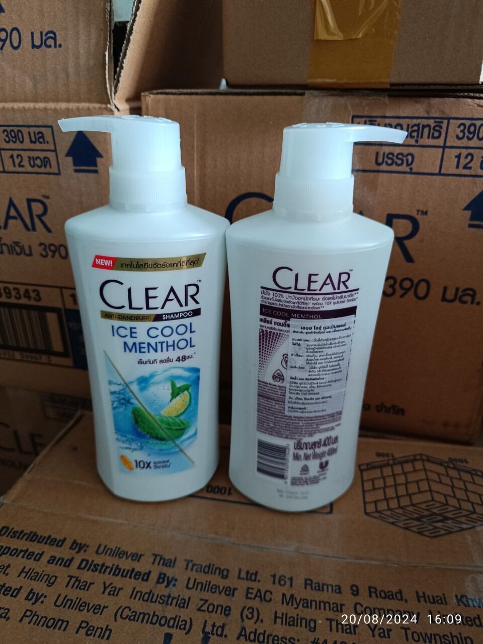 ( sét 2 chai) Dầu gội clear thái lan bạc hà chai 400ml hàng nội địa