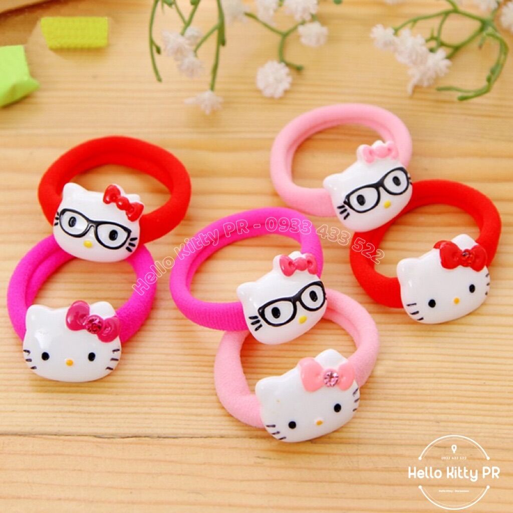 Thun cột tóc Hello Kitty