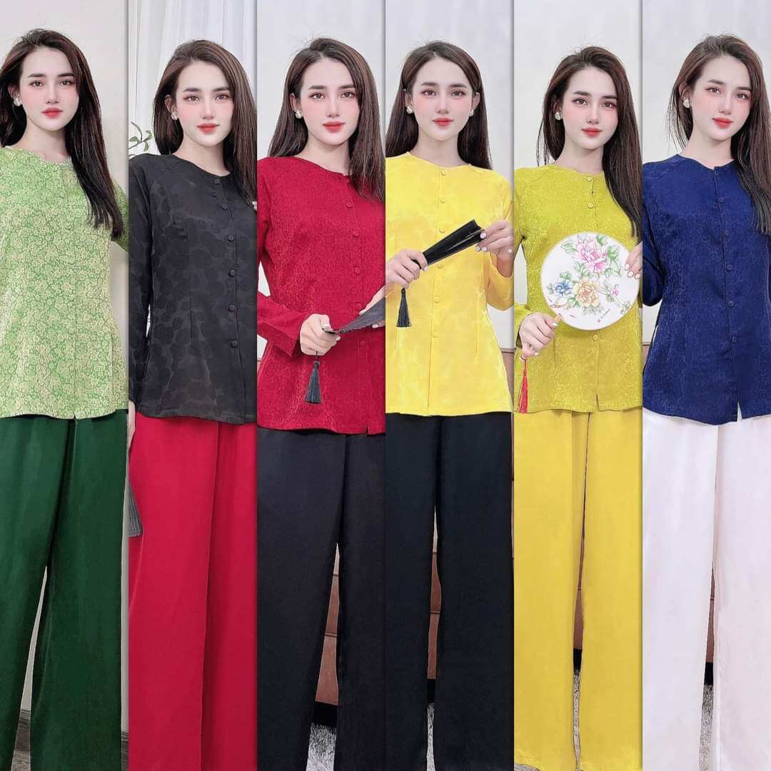 SET BÀ BA TAY DÀI LỤA UYỂN NHI CAO CAP