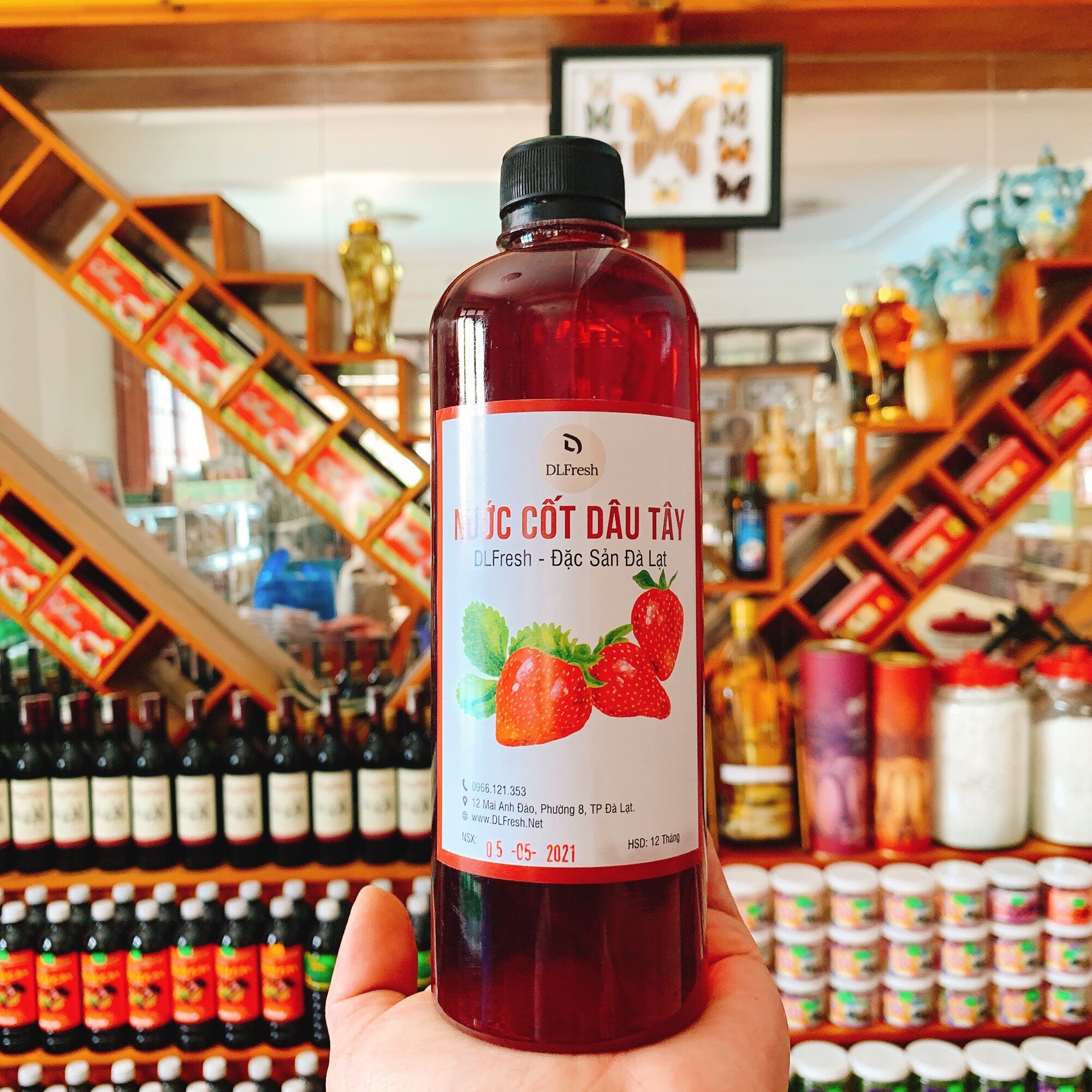 Nước cốt dâu tây DLFresh nước cốt dâu nguyên chất 500ml