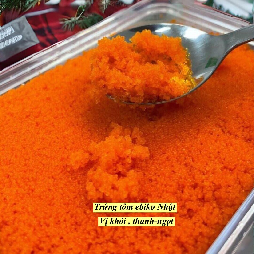 Trứng tôm ebiko massago Nhật_220g( kèm đầy đủ nước tương , wasabi, gừng hồng chuẩn vị)