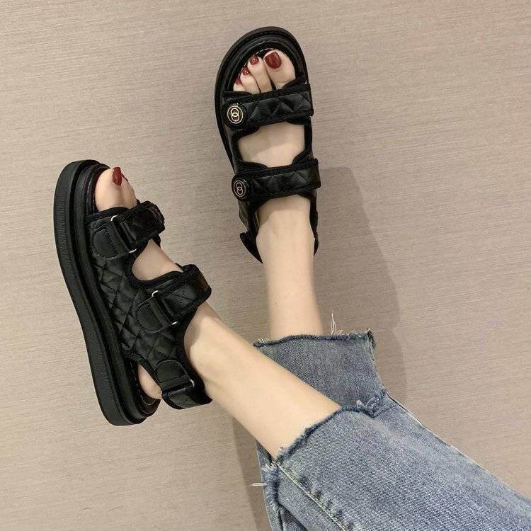 Dép Quai Dán Nữ Giày Tiên Nữ Dễ Phối Đế Bằng Instagram Nổi Tiếng Trên Mạng Mẫu Mới 0 Giày Đi Biển Thể Thao Đế Dày Học Sinh