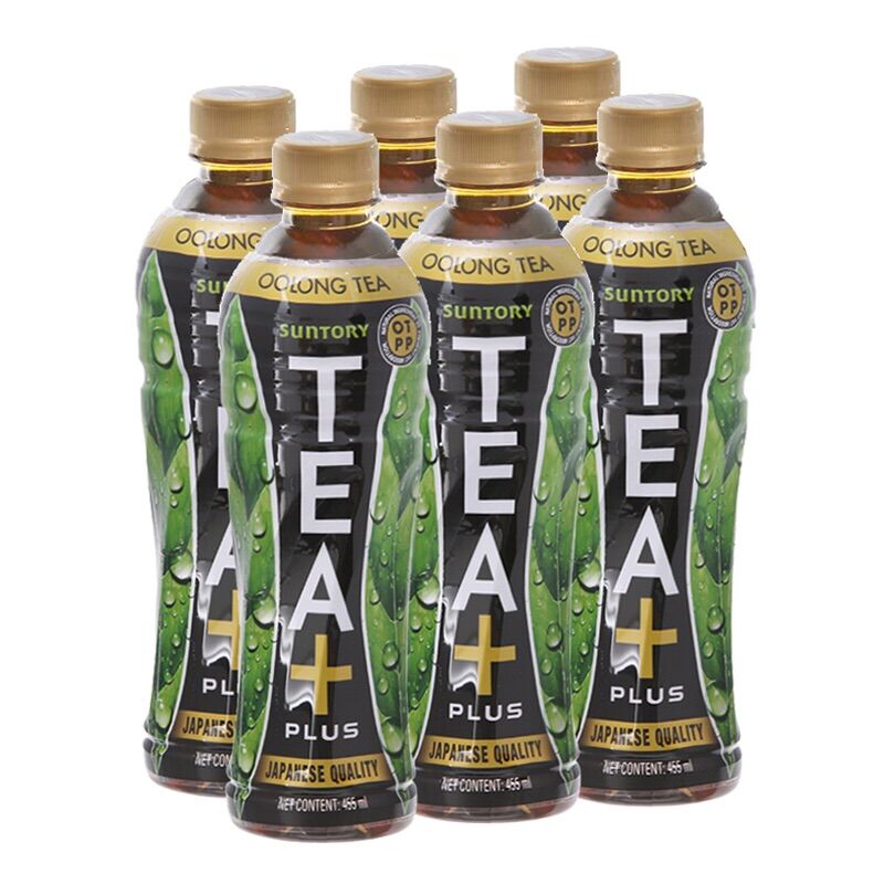 Lốc 6 chai trà ô long tea plus có đường 455ml